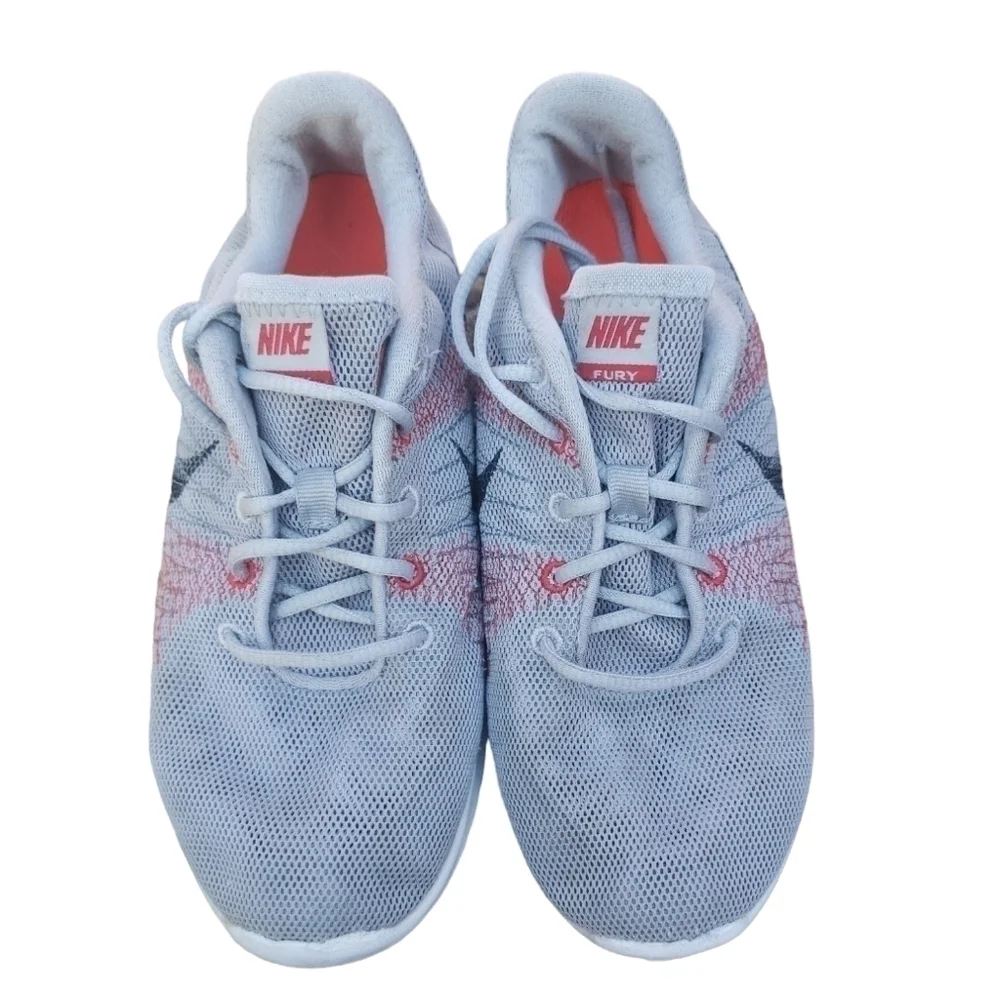 Nike Boys Flex Fury Running Shoes Gray 705459-003 Lace Up Low Top Mesh 2Y